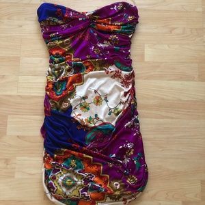 Forever 21 Ruched Print Dress